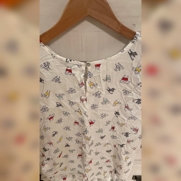 Mandee All Over Cat Print Top - Picture 2 of 4